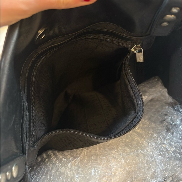 Stuart Weitzman Silver Studded Black Leather Tote Bag - Picture 6 of 9